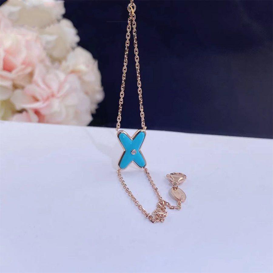 [Lumi Jewelry]JEUX BRACELET TURQUOISE PINK GOLD 1 DIAMOND