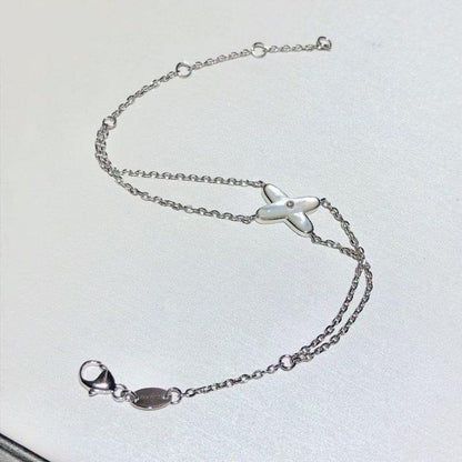[Lumi Jewelry]JEUX BRACELET WHITE MOP SILVER 1 DIAMOND