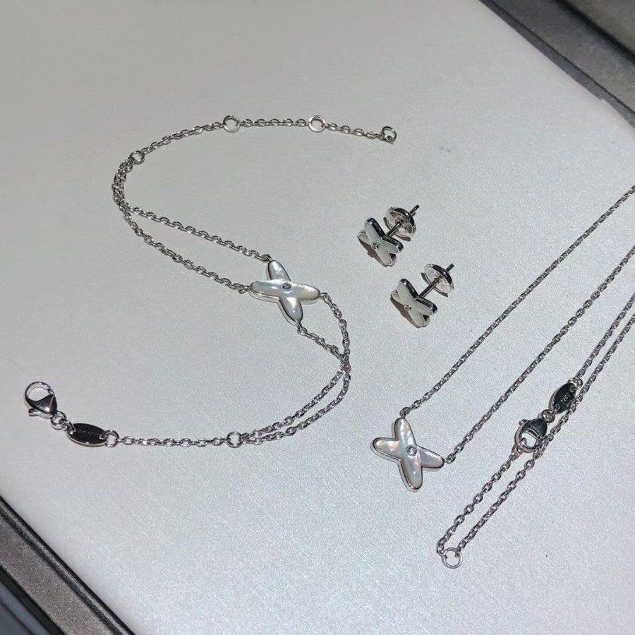[Lumi Jewelry]JEUX BRACELET WHITE MOP SILVER 1 DIAMOND