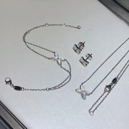 [Lumi Jewelry]JEUX BRACELET WHITE MOP SILVER 1 DIAMOND