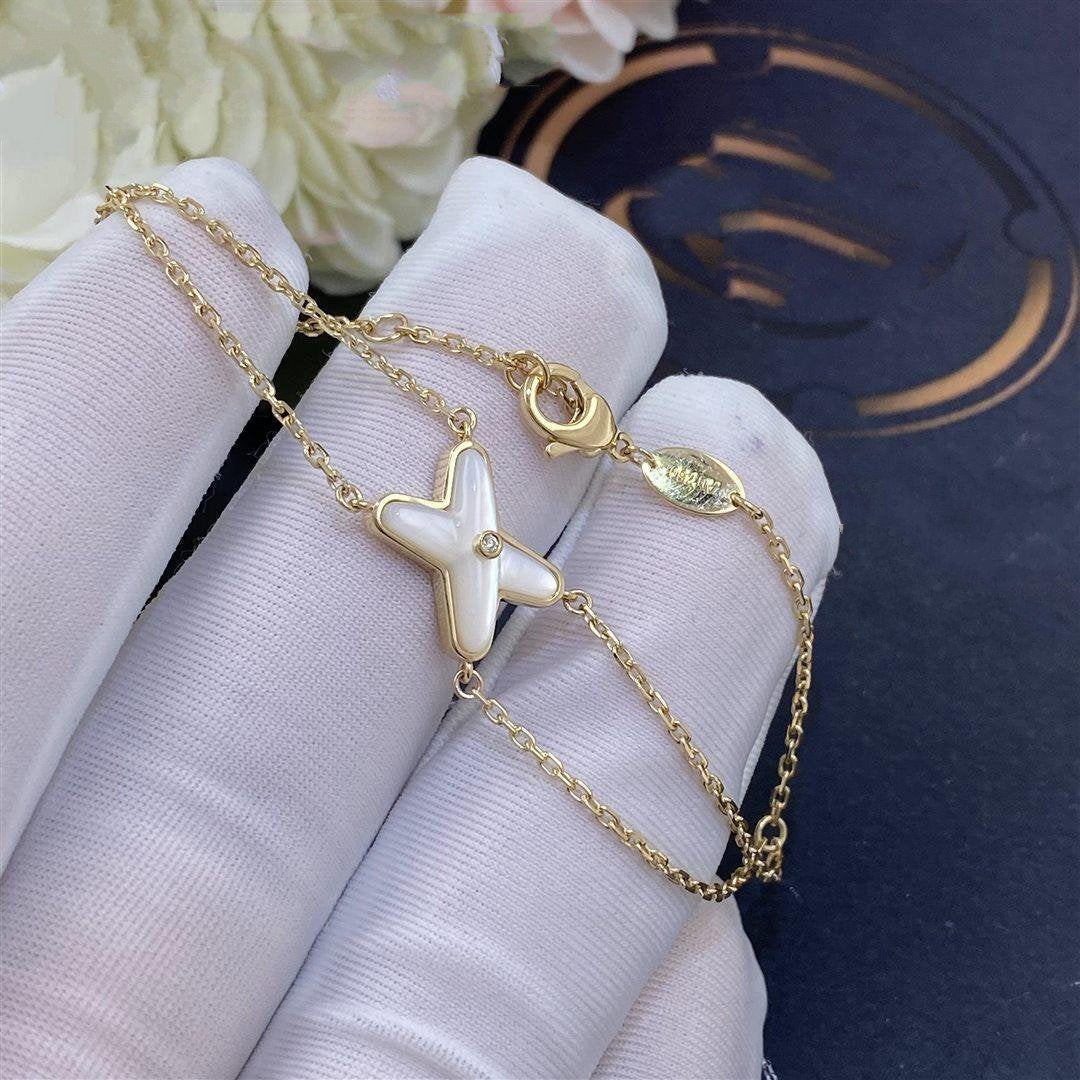 [Lumi Jewelry]JEUX BRACELET WHITE MOP GOLD 1 DIAMOND