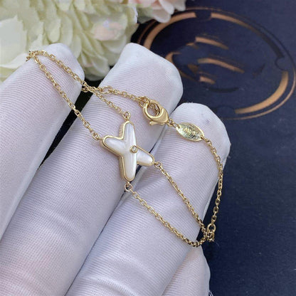 [Lumi Jewelry]JEUX BRACELET WHITE MOP GOLD 1 DIAMOND