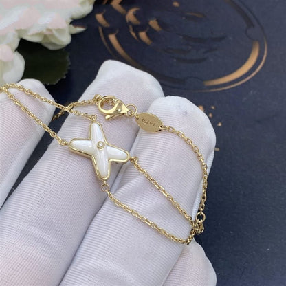 [Lumi Jewelry]JEUX BRACELET WHITE MOP GOLD 1 DIAMOND