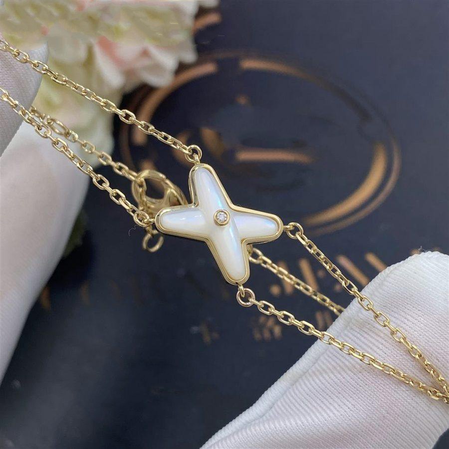 [Lumi Jewelry]JEUX BRACELET WHITE MOP GOLD 1 DIAMOND