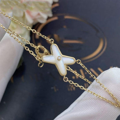 [Lumi Jewelry]JEUX BRACELET WHITE MOP GOLD 1 DIAMOND