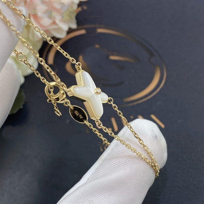 [Lumi Jewelry]JEUX BRACELET WHITE MOP GOLD 1 DIAMOND