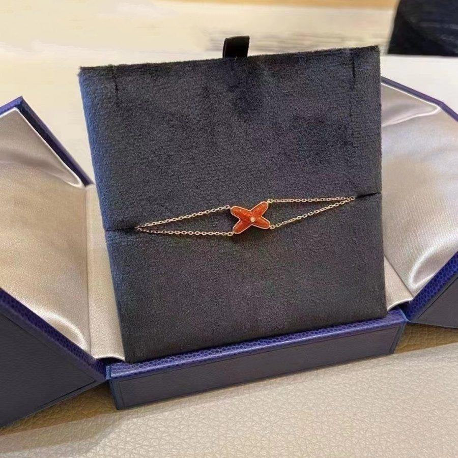 [Lumi Jewelry]JEUX BRACELET CARNELIAN PINK GOLD 1 DIAMOND