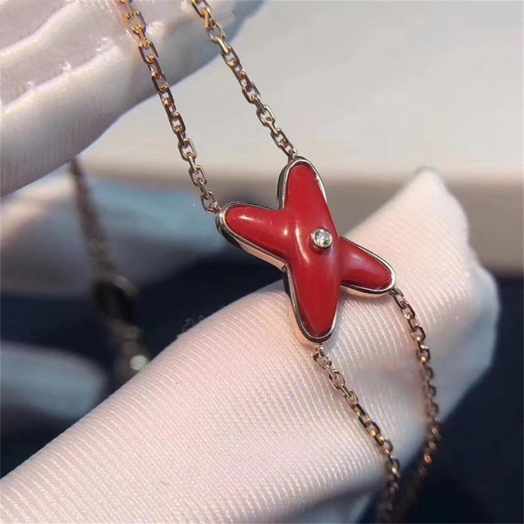 [Lumi Jewelry]JEUX BRACELET CARNELIAN PINK GOLD 1 DIAMOND