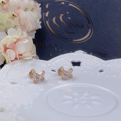 [Lumi Jewelry]JEUX DE PINK GOLD DIAMOND EARRINGS