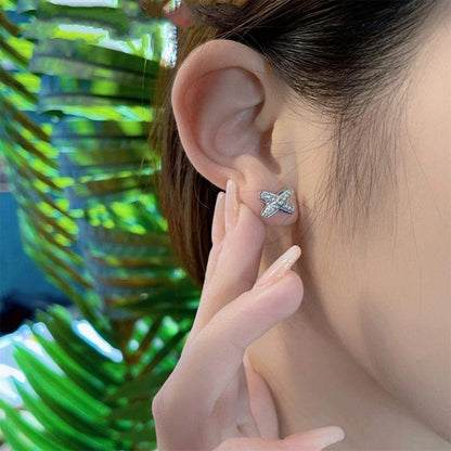 [Lumi Jewelry]JEUX DE SILVER DIAMOND EARRINGS
