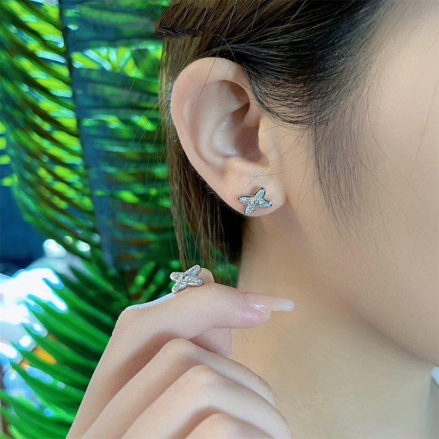 [Lumi Jewelry]JEUX DE SILVER DIAMOND EARRINGS