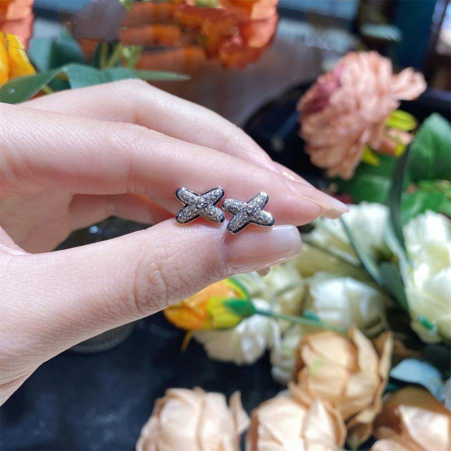 [Lumi Jewelry]JEUX DE SILVER DIAMOND EARRINGS