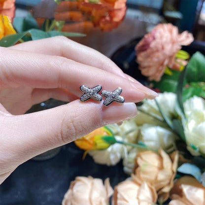 [Lumi Jewelry]JEUX DE SILVER DIAMOND EARRINGS