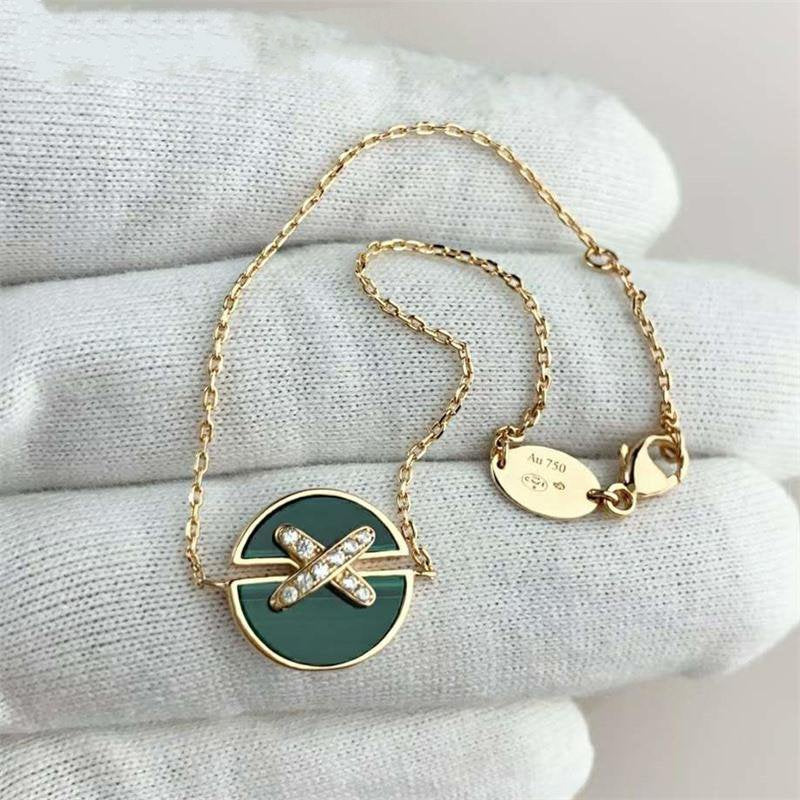 [Lumi Jewelry]JEUX DE BRACELET MALACHITE PINK GOLD DIAMONDS