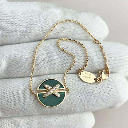 [Lumi Jewelry]JEUX DE BRACELET MALACHITE PINK GOLD DIAMONDS