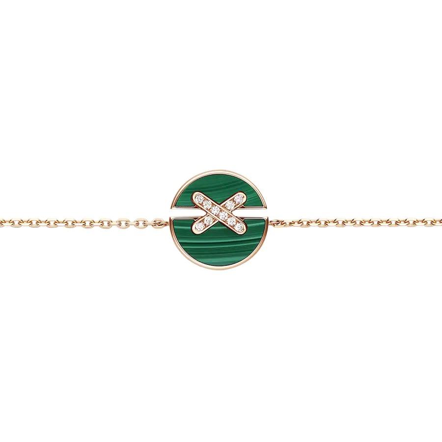 [Lumi Jewelry]JEUX DE BRACELET MALACHITE PINK GOLD DIAMONDS