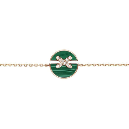 [Lumi Jewelry]JEUX DE BRACELET MALACHITE PINK GOLD DIAMONDS