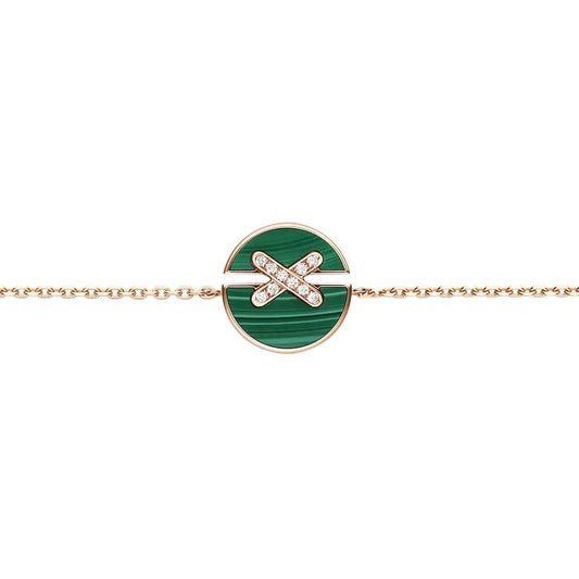 [Lumi Jewelry]JEUX DE BRACELET MALACHITE PINK GOLD DIAMONDS