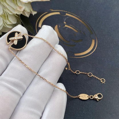 [Lumi Jewelry]JEUX DE BRACELET ONYX PINK GOLD DIAMOND