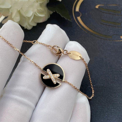 [Lumi Jewelry]JEUX DE BRACELET ONYX PINK GOLD DIAMOND