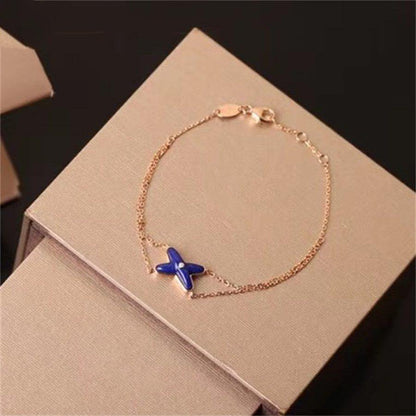 [Lumi Jewelry]Hollow Design Four-Leaf Clover Flower Shape Ring