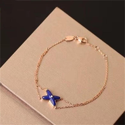 [Lumi Jewelry]Hollow Design Four-Leaf Clover Flower Shape Ring