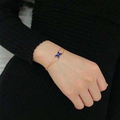 [Lumi Jewelry]Hollow Design Four-Leaf Clover Flower Shape Ring