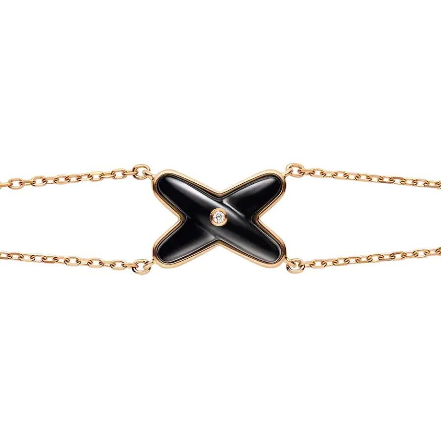 [Lumi Jewelry]JEUX BRACELET ONYX PINK GOLD 1 DIAMOND