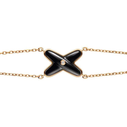 [Lumi Jewelry]JEUX BRACELET ONYX PINK GOLD 1 DIAMOND