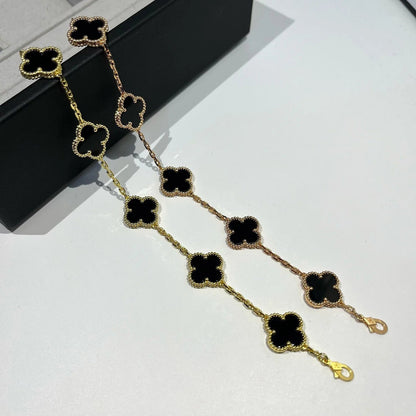[Lumi Jewelry]CLOVER  5 MOTIFS BLACK ONYX BRACELET