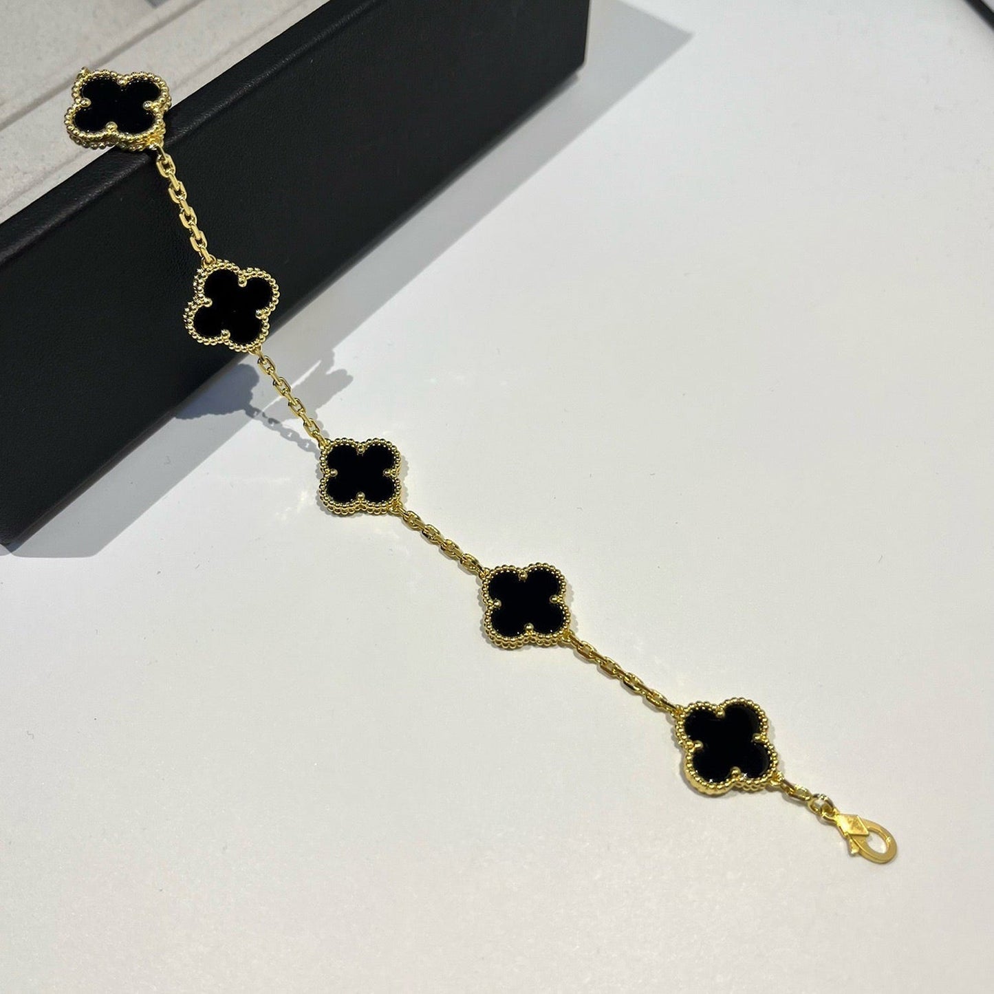 [Lumi Jewelry]CLOVER  5 MOTIFS BLACK ONYX BRACELET