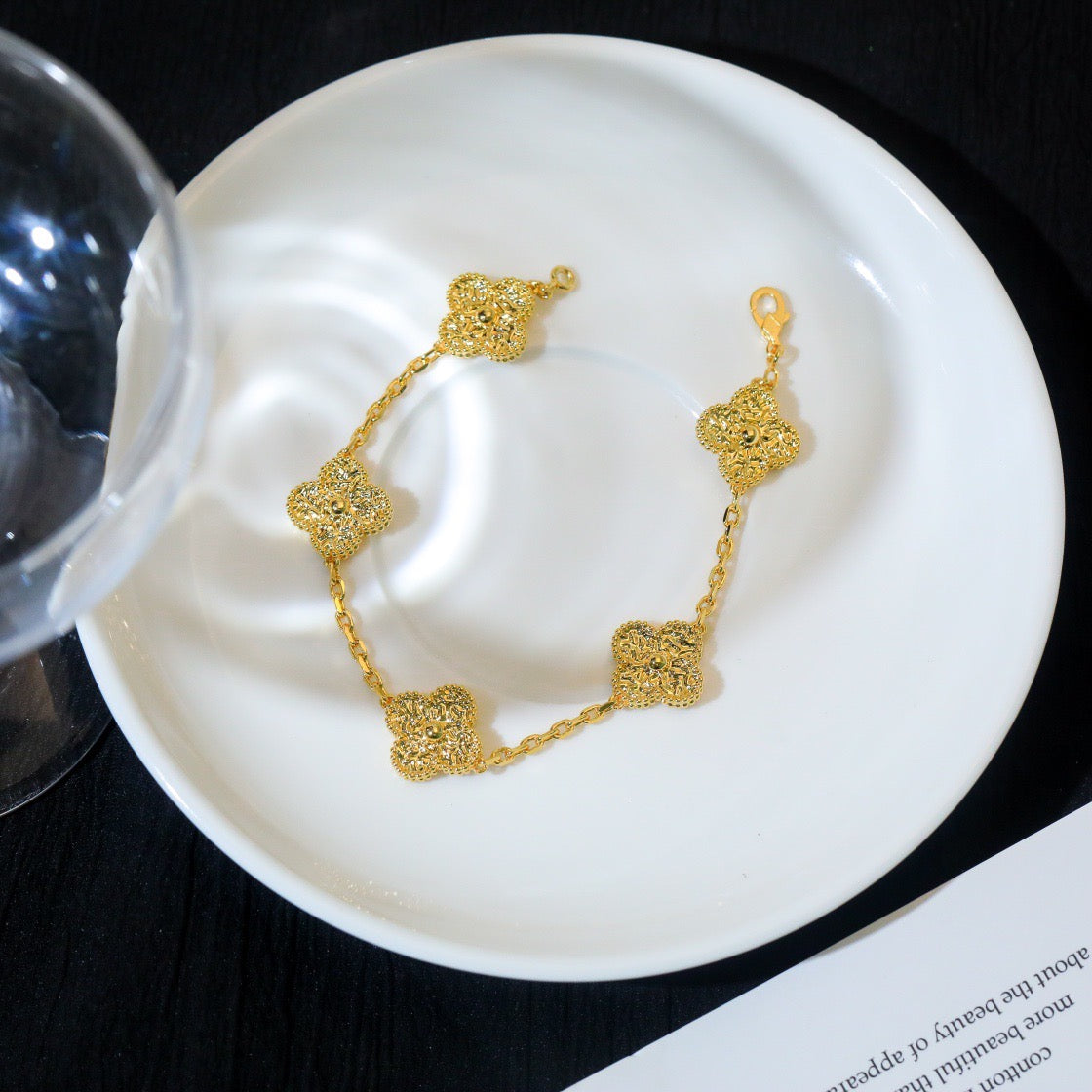 [Lumi Jewelry]CLOVER 5 MOTIFS BRONZING BRACELET
