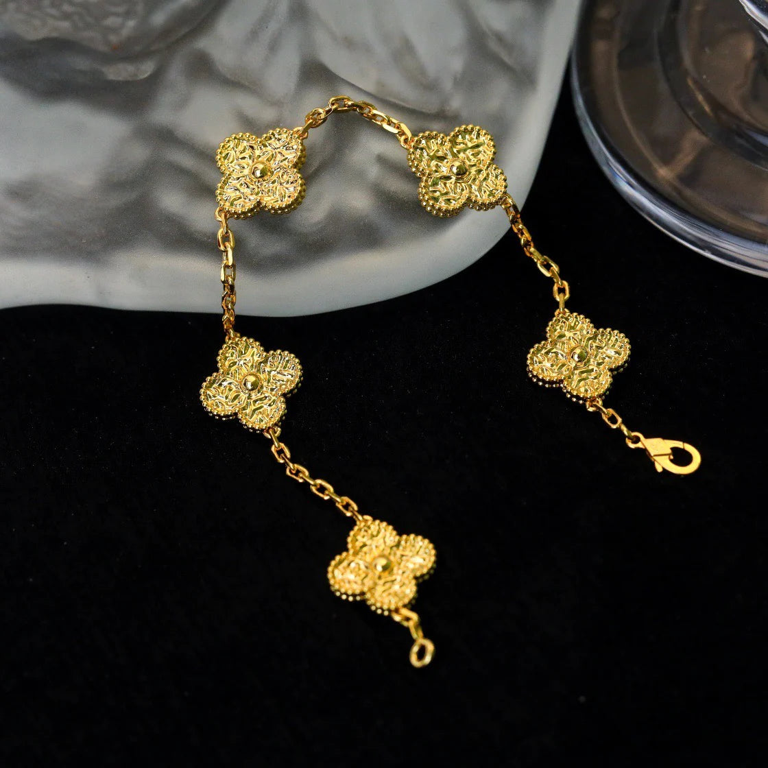 [Lumi Jewelry]CLOVER 5 MOTIFS BRONZING BRACELET