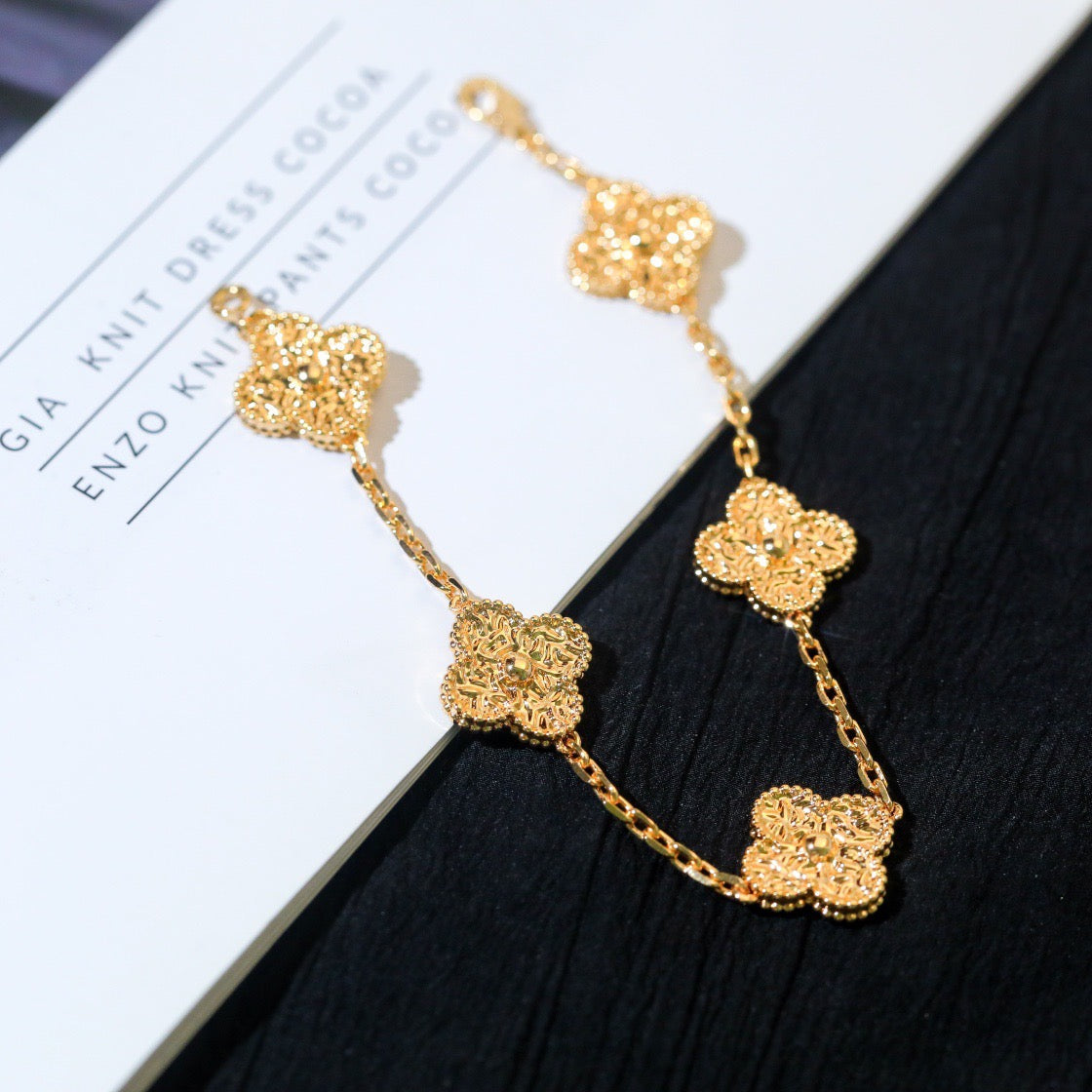 [Lumi Jewelry]CLOVER 5 MOTIFS BRONZING BRACELET