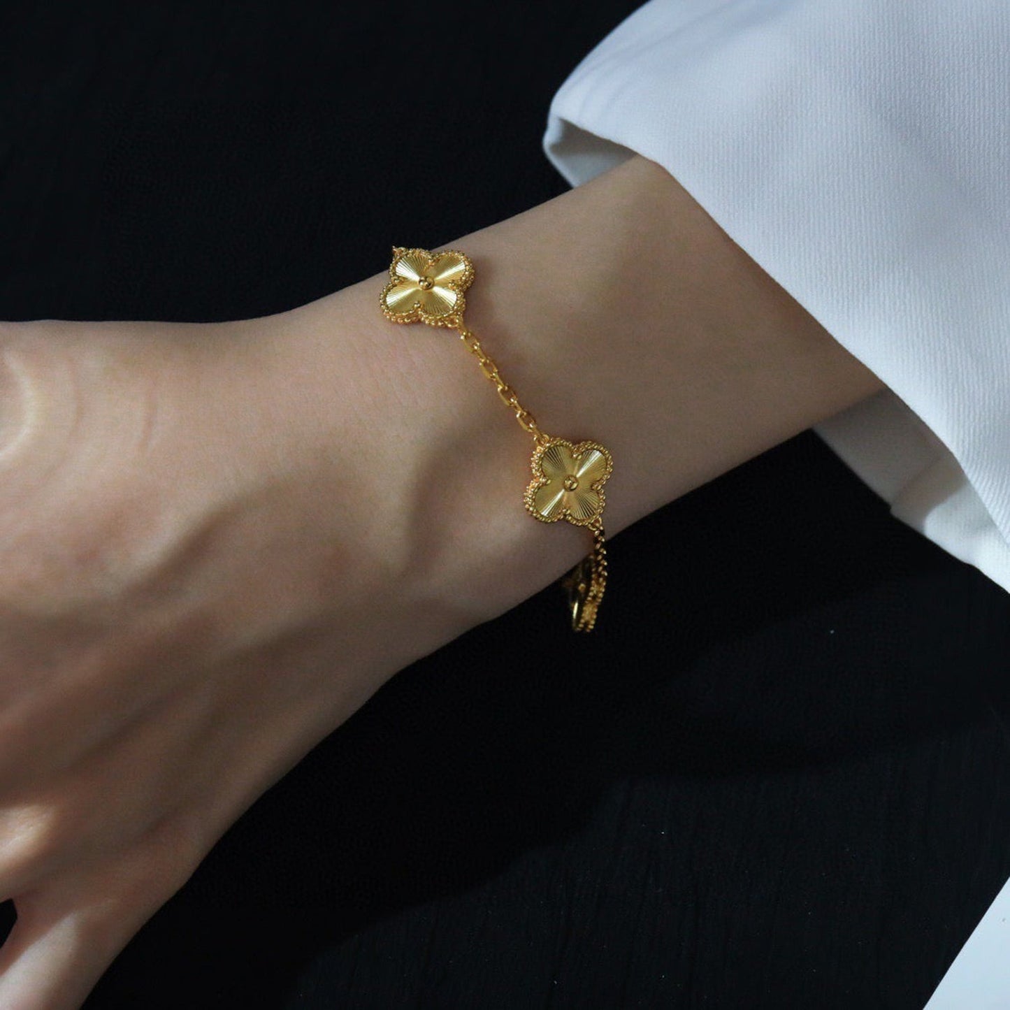 [Lumi Jewelry]CLOVER 5 FLOWERS LASER BRACELET