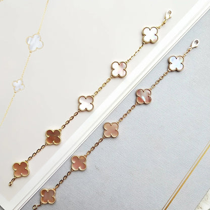 [Lumi Jewelry]CLOVER 5 PINK MOP BRACELET