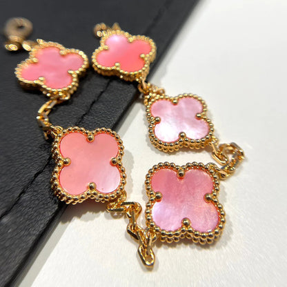 [Lumi Jewelry]CLOVER 5 PINK MOP BRACELET