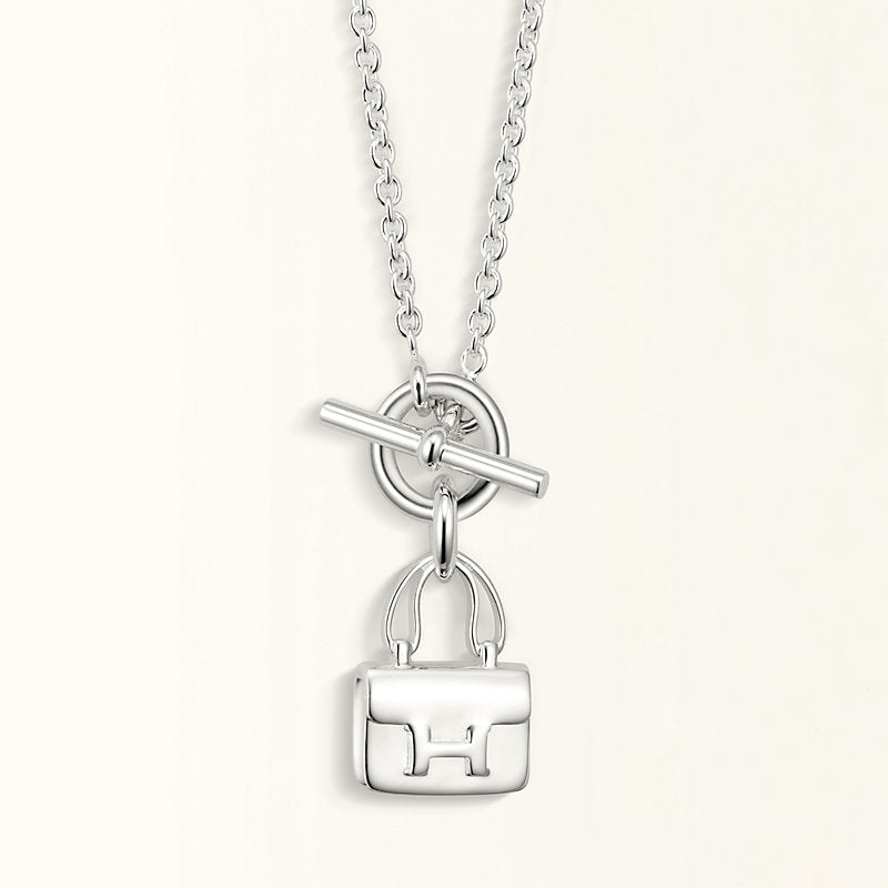 [Lumi Jewelry]POP H PEDANT SILVER NECKLACE