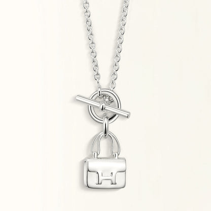 [Lumi Jewelry]POP H PEDANT SILVER NECKLACE