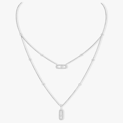 [Lumi Jewelery]MOVE 2 ROW DIAMOND NECKLACE