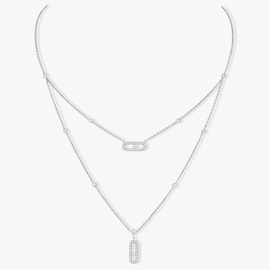 [Lumi Jewelery]MOVE 2 ROW DIAMOND NECKLACE