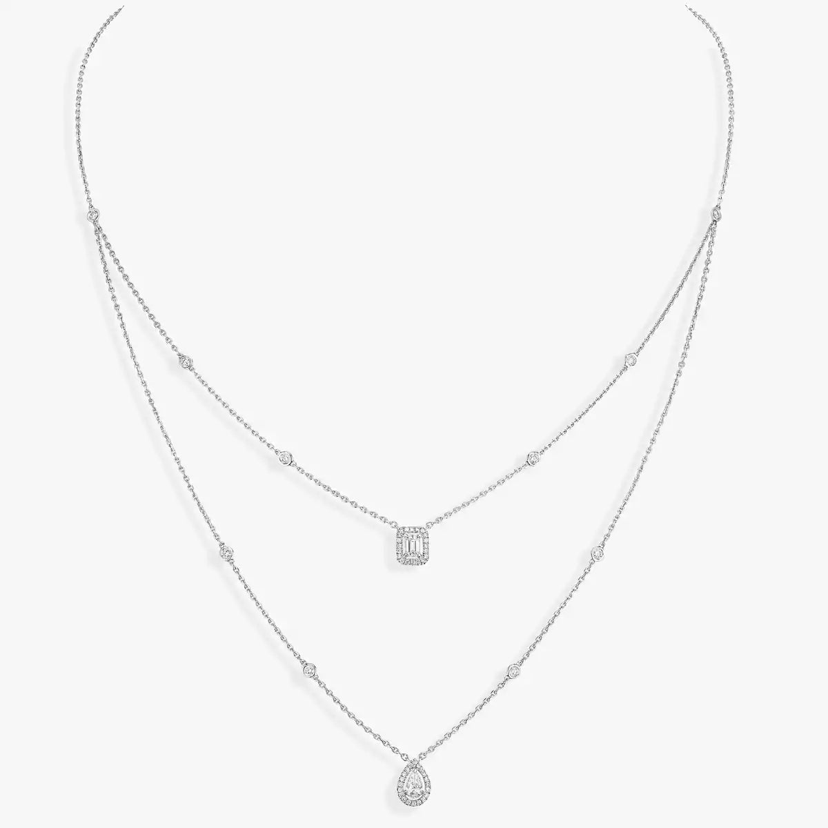 [Lumi Jewelery]Diamond Necklace My Twin 2 Rows