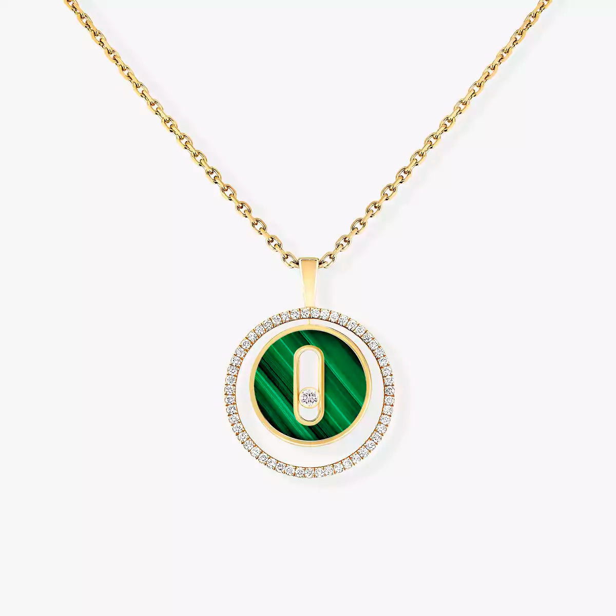 [Lumi Jewelery]Lucky Move Diamond Necklace in Rose Gold and White Mother-of-Pearl