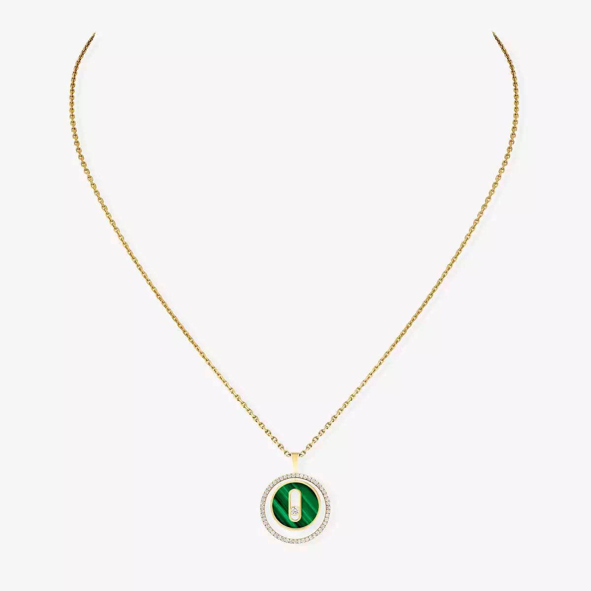 [Lumi Jewelery]Lucky Move Diamond Necklace in Rose Gold and White Mother-of-Pearl