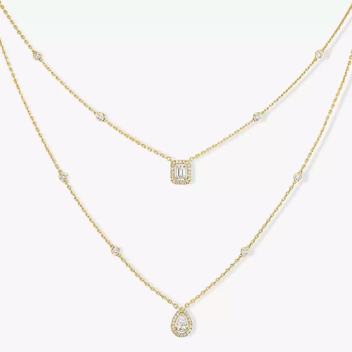 [Lumi Jewelery]Diamond Necklace My Twin 2 Rows