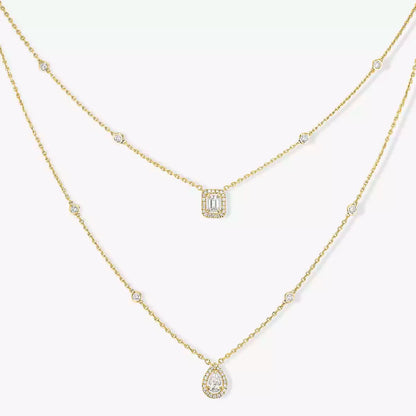 [Lumi Jewelery]Diamond Necklace My Twin 2 Rows