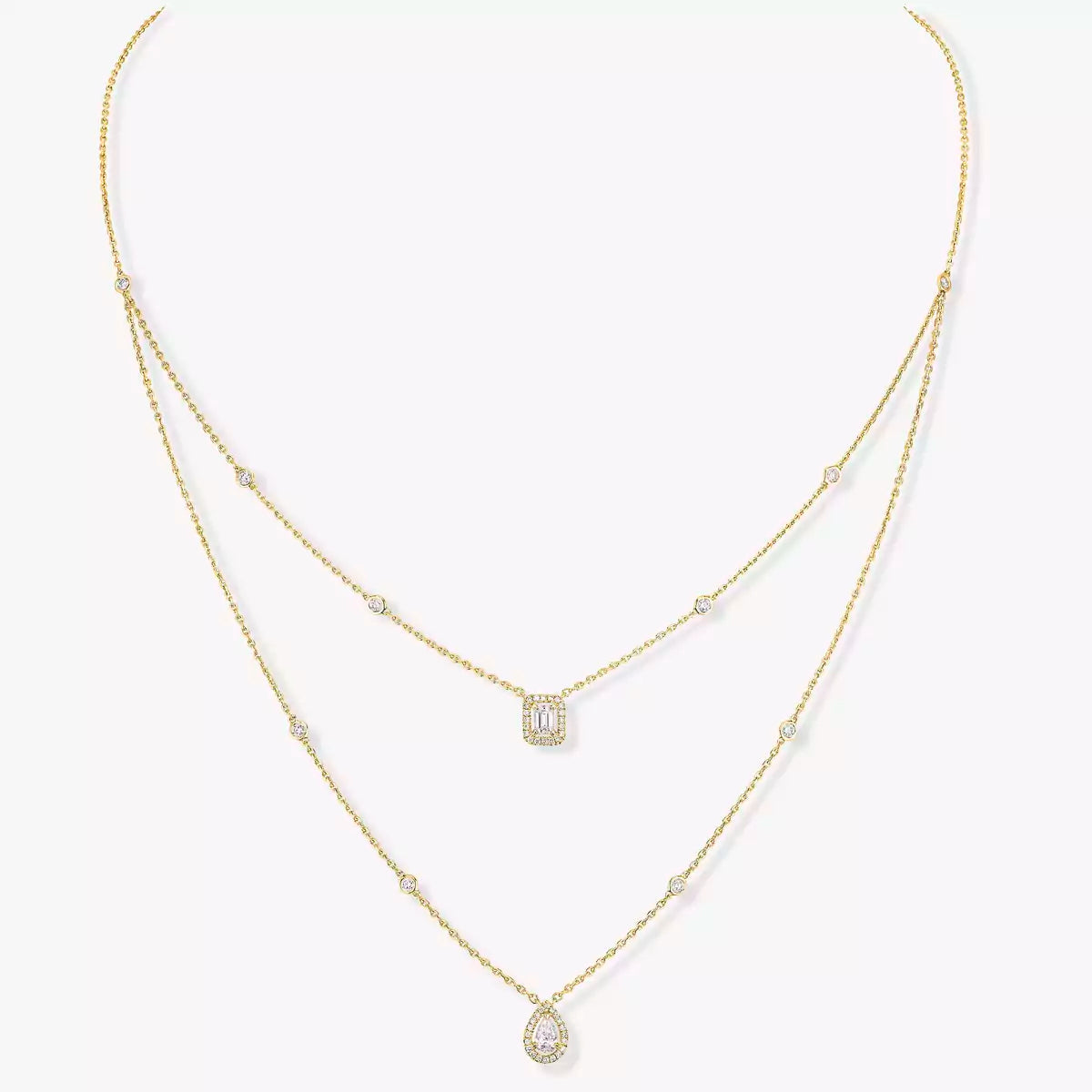 [Lumi Jewelery]Diamond Necklace My Twin 2 Rows