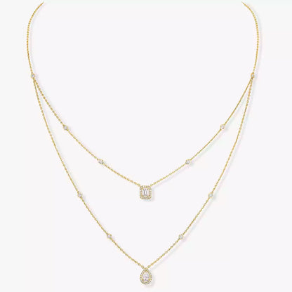 [Lumi Jewelery]Diamond Necklace My Twin 2 Rows
