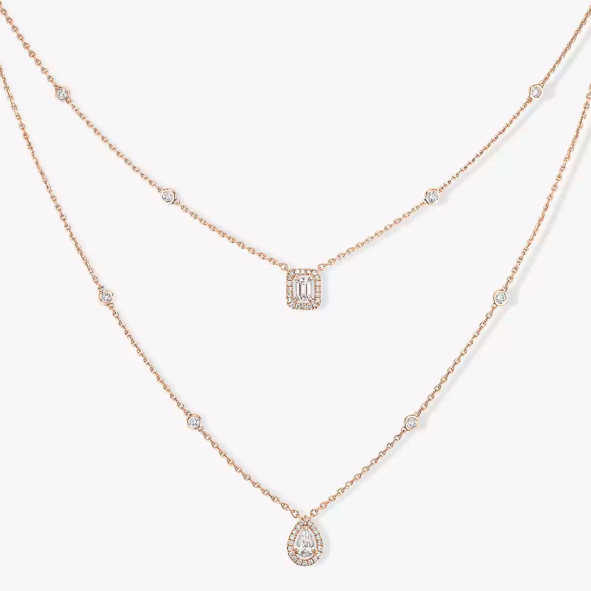 [Lumi Jewelery]Diamond Necklace My Twin 2 Rows