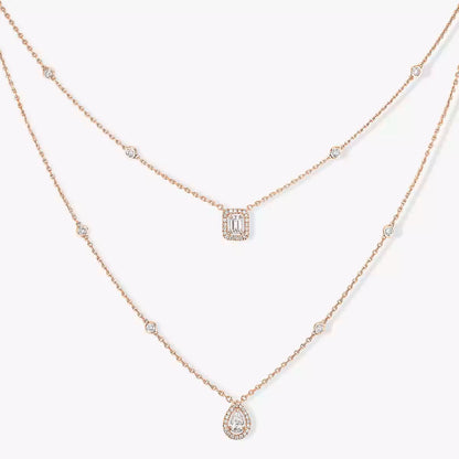 [Lumi Jewelery]Diamond Necklace My Twin 2 Rows
